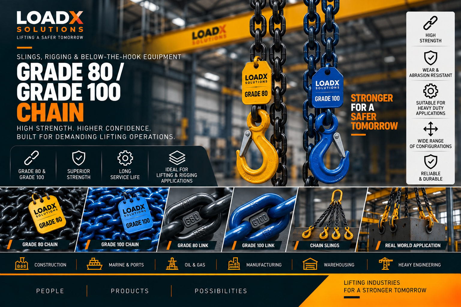 Grade 80 / Grade 100 Chain Slings